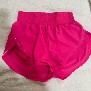 Pink running shorts